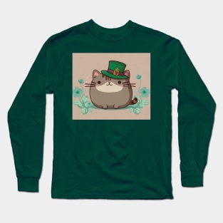 St. Patrick's day pusheen Long Sleeve T-Shirt